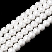 Shell Pearl Beads Strands, Round White, 8-8.5mm, 1mm Hole — Jewelry Beads