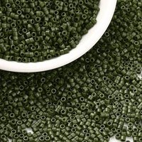 Perles de Verre Cylindriques, Vert Olive Frosé, 888pcs/10g — Perles à bijoux