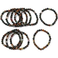 Natural Indian Agate Beaded Stretch Bracelet, 2.25" Inner Diameter