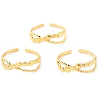 Anneaux de doigt et bracelets en acier inoxydable 304, plaqué or, taille 7 1/4