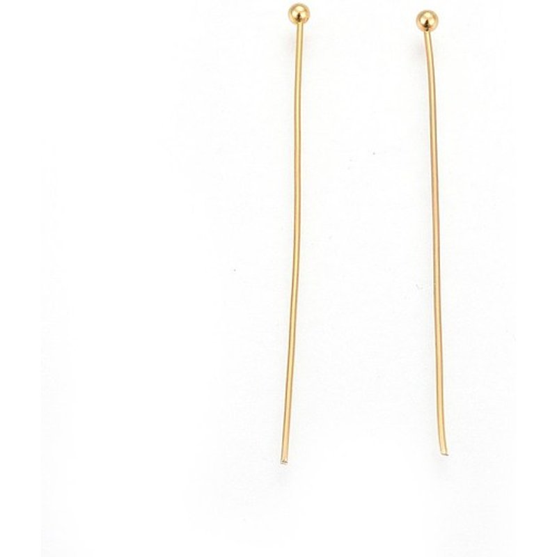 Épingles à tête ronde dorées en acier inoxydable 304, 41mm, 21 gauge — Accessoires pour bijoux