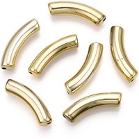 Perles acryliques plaquées UV, tube courbé, plaqué or — Perles à bijoux