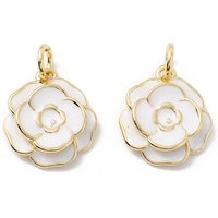 Pendentif en laiton Rack Plating avec fleur en plaqué or 18K — Breloques et pendentifs