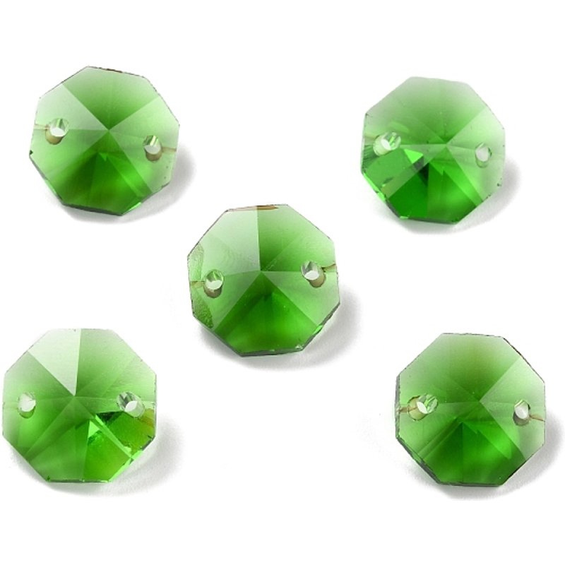 Connecteurs en verre électroplaqué pour perles de lustre, vert lime — Accessoires pour bijoux