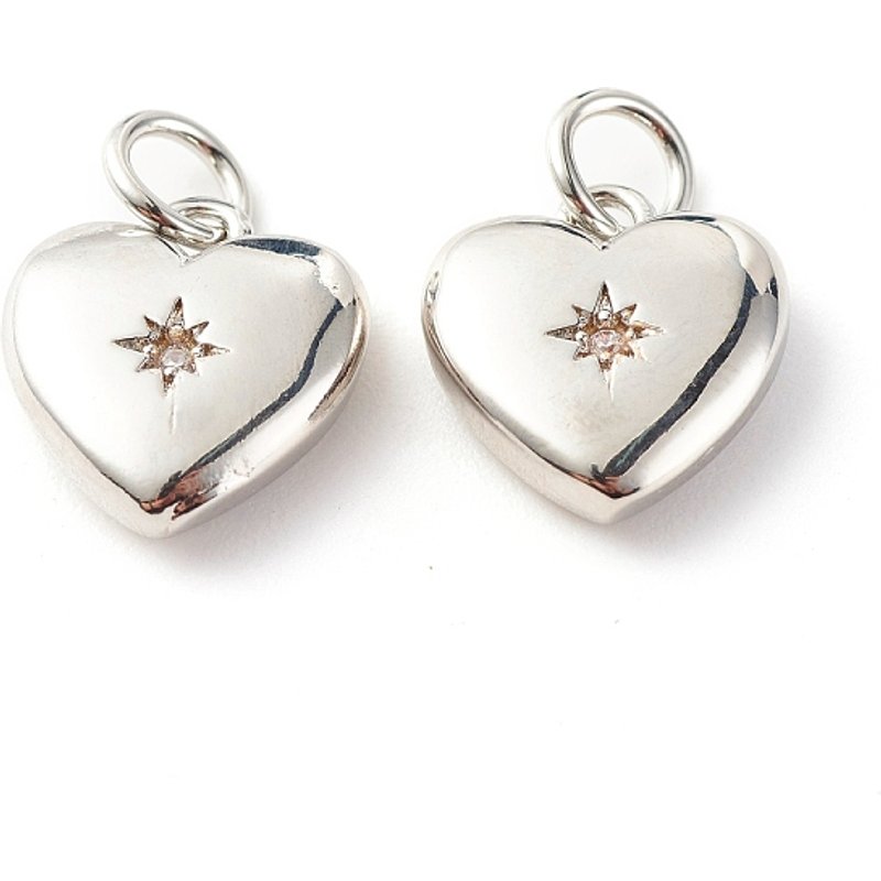 Pendentif en Laiton Micro Pave en Zircon Cubique Transparent en Forme de Coeur — Breloques et pendentifs