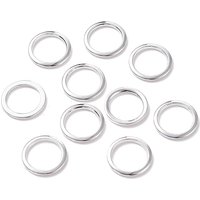 304 Stainless Steel Linking Rings, Silver, 10mm Diameter