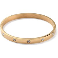 Ion Plating Clear Cubic Zirconia Stackable Bangle Bracelet for Women