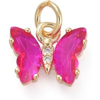 Brass Micro Pave Clear Cubic Zirconia Butterfly Pendant — Charms & Pendants