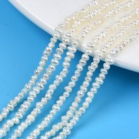 Fils de Perles de Culture d'Eau Douce Naturelles, Forme de Pomme de Terre, Couleur Coquillage