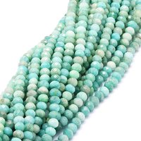Brins de perles d'amazonite naturelle, facettées, rondelles, 5.5-6mm — Perles à bijoux