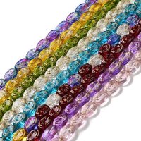 Transparent Glass Oval Beads Strands, Mixed Colors, 32pcs — Jewelry Beads