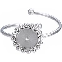 Non-Tarnish 304 Stainless Steel Open Cuff Ring Cabochon Setting