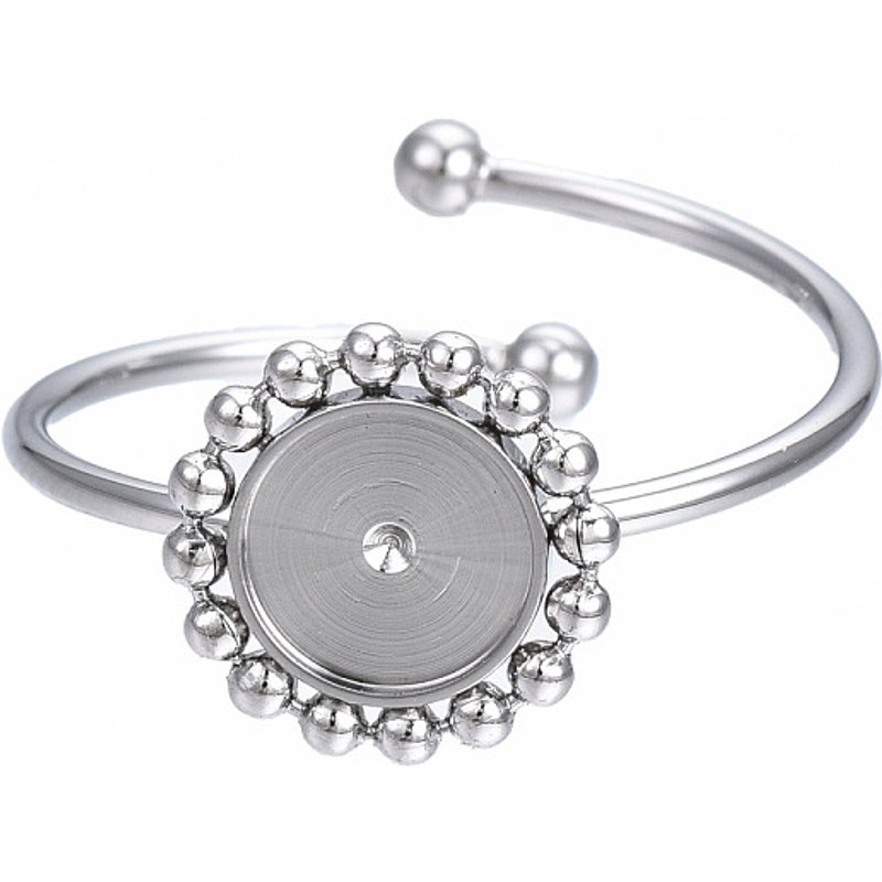 Bague ouverte en acier inoxydable 304 non ternissant pour cabochons — Accessoires pour bijoux