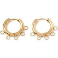 Ion Plating 304 Stainless Steel Hoop Earring Findings with Pin