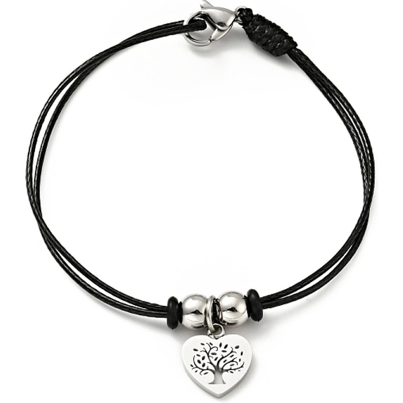 Bracelet en Acier Inoxydable avec Charm Coeur et Arbre de Vie pour Femmes — Bracelet Femme