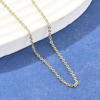 Brass Cable Chains Necklace for Women, 18K Gold Plated, 17.44 inch