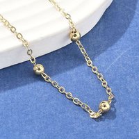 Brass Satellite Chains Necklace for Women, 18K Gold Plated