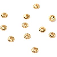 Capuchon de Perle en Laiton, Design Floral, Plaqué Or 18K, 3,5x1mm