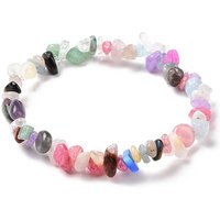 Mixed Gemstone Chips Stretch Bracelet for Women - 2 inch Inner Diameter — Bracelet Women