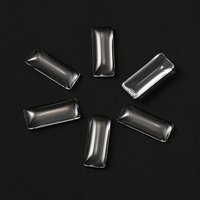 Transparent Glass Cabochons, Clear Rectangle 25x10x5mm