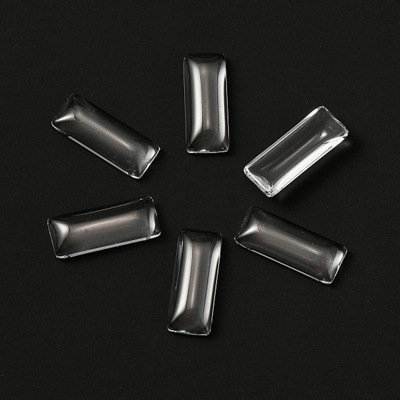 Cabochons en verre transparent, rectangle clair 25x10x5mm — Pierres précieuses en vrac