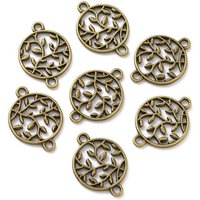 Tibetan Style Zinc Alloy Connector Charms with Tree of Life