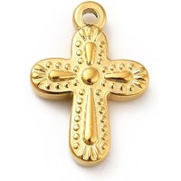 Charms en croix en acier inoxydable 304, plaqué or 18K — Breloques et pendentifs