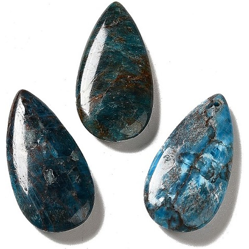 Natural Apatite Teardrop Pendants, 39-39.5mm — Charms & Pendants