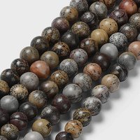 Round Dendritic Jasper Beads Strands, Chohua Jasper, 8mm — Jewelry Beads