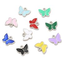 Charm en Émail Alliage Papillon en Couleurs Mélangées — Breloques et pendentifs