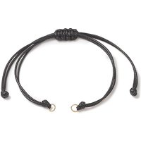 Corde en polyester ciré tressé avec anneaux en acier inoxydable — Outils de création de bijoux