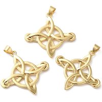 Rack Plating Witch Knot Charm Pendant, 18K Gold Plated
