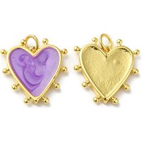 Pendentif en forme de cœur Rack Plating, plaqué or 18K, lilas — Breloques et pendentifs