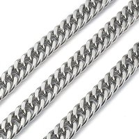 304 Stainless Steel Cuban Link Chains with Spool, Unwelded