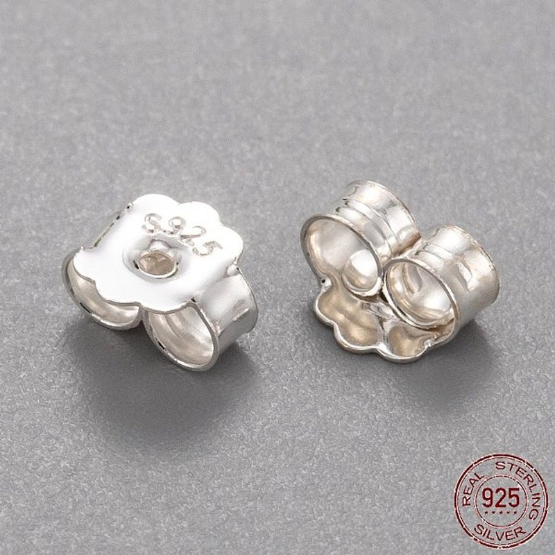 Écrous d'oreilles à friction en argent sterling 925 avec estampille 925 — Accessoires pour bijoux