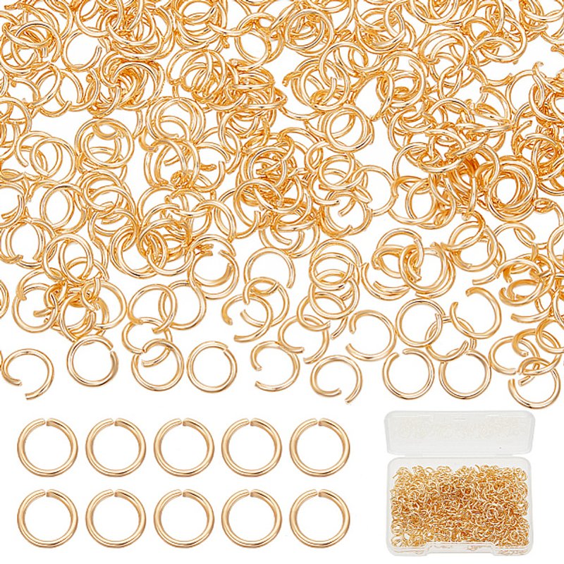 600 Pcs Anneaux Brisés Ouverts en Acier Inoxydable 304, Plaqué Or 18K — Accessoires pour bijoux