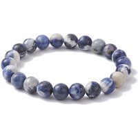 Natural Sodalite Round Beaded Stretch Bracelet