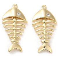 Pendentif Poisson en Laiton avec Zirconia Cubique Transparent — Breloques et pendentifs