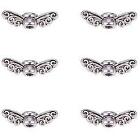Tibetan Style Alloy Beads, Fairy Wing, Lead Free, Antique Silver