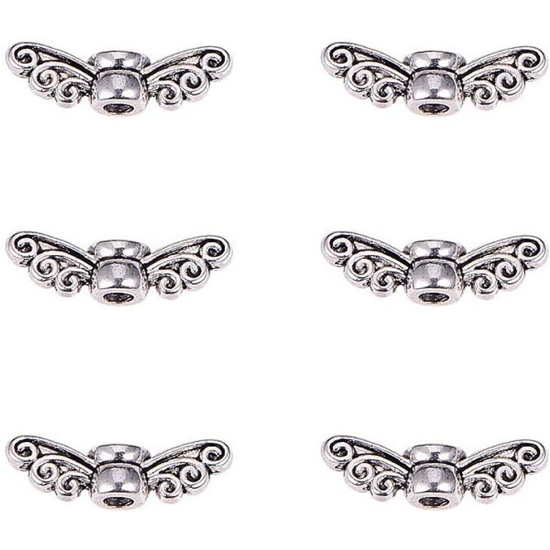 Perles en Alliage de Style Tibétain, Aile de Fée, Sans Plomb, Argent Vieilli — Perles à bijoux