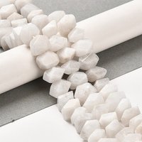 Natural Rainbow Moonstone Beads Strands, Faceted Nuggets, 22-23pcs