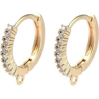 Brass Micro Pave Cubic Zirconia Hoop Earring Findings