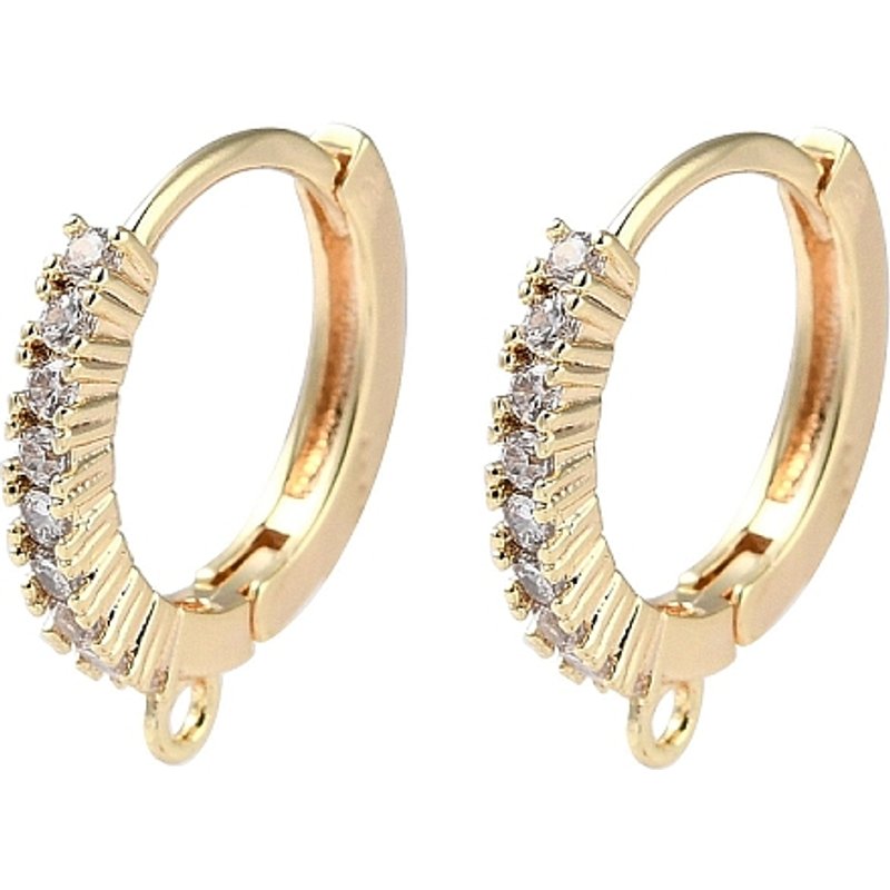 Trouvailles de boucles d'oreilles en laiton avec zircon cubique micro pavé — Accessoires pour bijoux