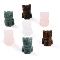 Statues de Chat Sculptées en Pierre Naturelle pour Maison et Bureau