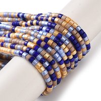 Brins de perles en verre soufflé à la main, disques colorés, 224pcs