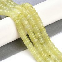 Natural Lemon Jade Rondelle Beads Strands, 6-6.5mm Diameter