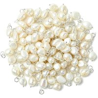 Charms en perles d'eau douce cultivées naturelles de grade B avec anneaux — Breloques et pendentifs
