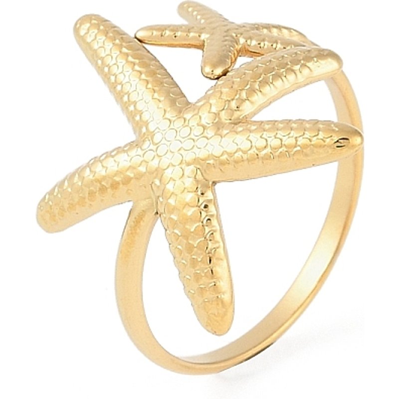Bague ouverte en acier inoxydable 304 avec étoile de mer pour femmes — Bijoux fantaisie