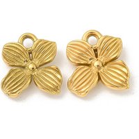 Ion Plating 304 Stainless Steel Flower Charm Pendant