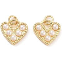 Rack Plating Heart Charm in 18K Gold Plated Brass with Jump Ring